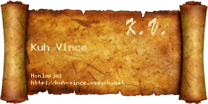 Kuh Vince névjegykártya